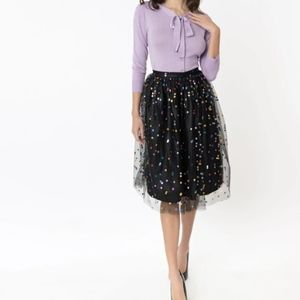 NWT Magnolia Place Rainbow dot skirt L